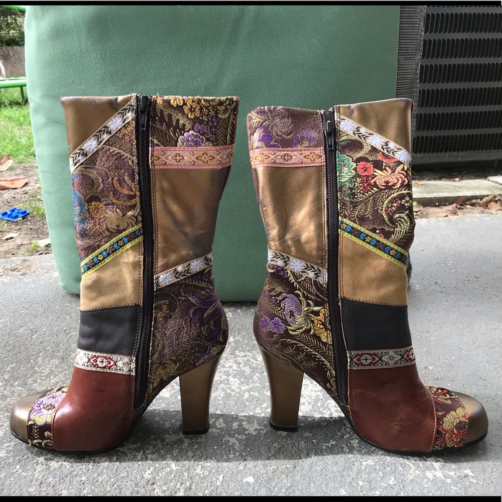 Multi-color Baci Raven boots. 6 1/2.
